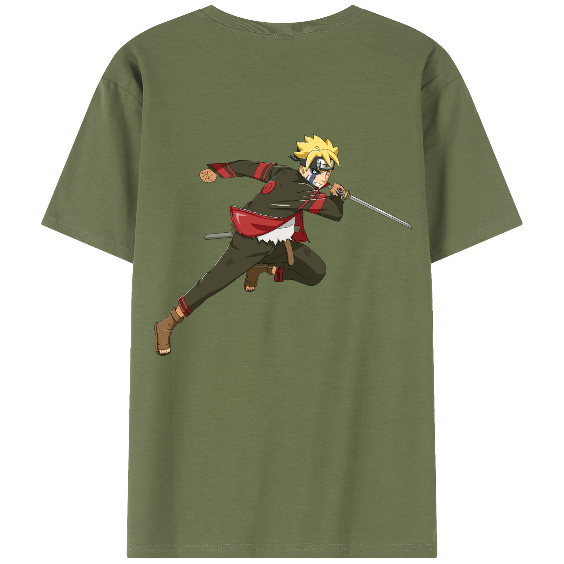 （画像用） NARUTO -ナルト- うずまき ボルト Uzumaki Boruto 綿100％半袖Tシャツ（背面プリント）
